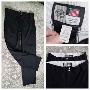 2 Louisville Slugger Men’s 34x32 Black Baseball Pants Athletic USA Polyester
